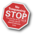 custom no trespassing property window decal on reflective vinyl