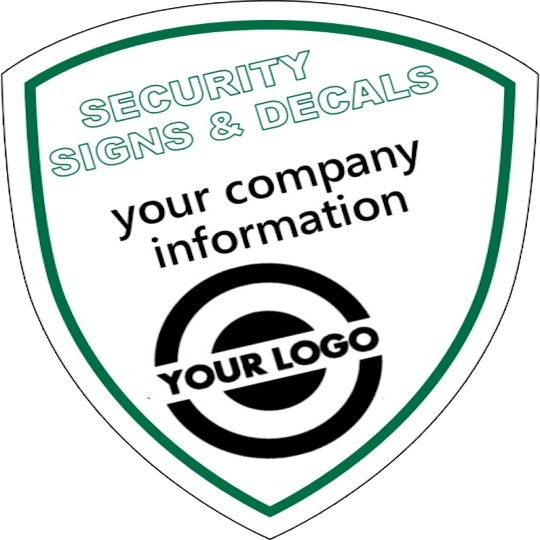 Shield shape security yard sign